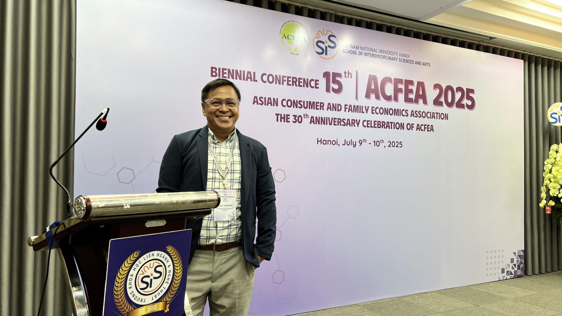 Ned Legaspi at the 15th Biennial ACFEA Conference in Hanoi, Vietnam.