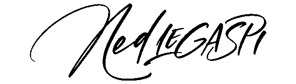 Handwritten signature logo of Ned Legaspi symbolizing authenticity and creative identity.