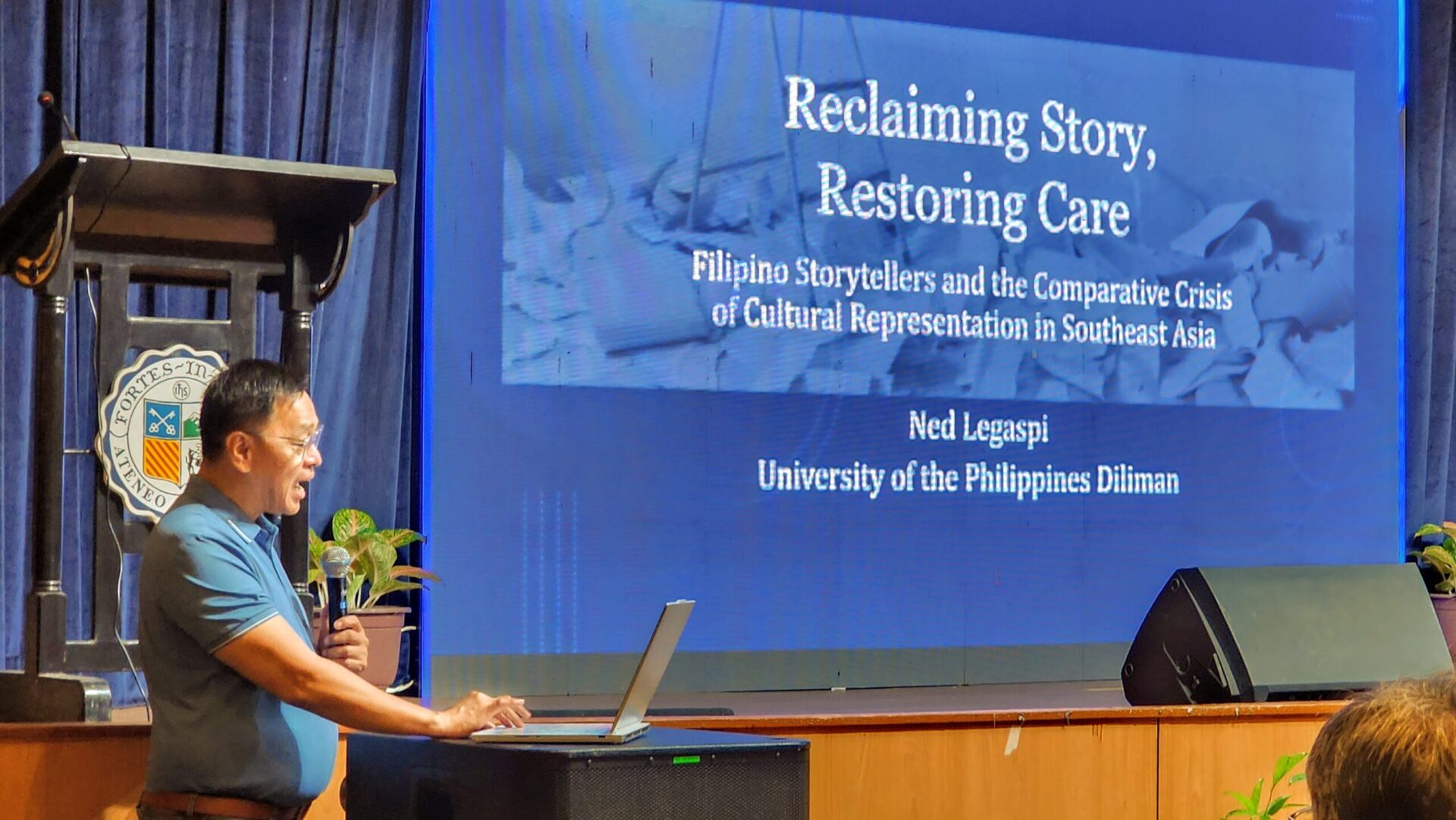 Ned Legaspi presenting Reclaiming Story, Restoring Care at the 2025 Philippine Sociological Society International Conference