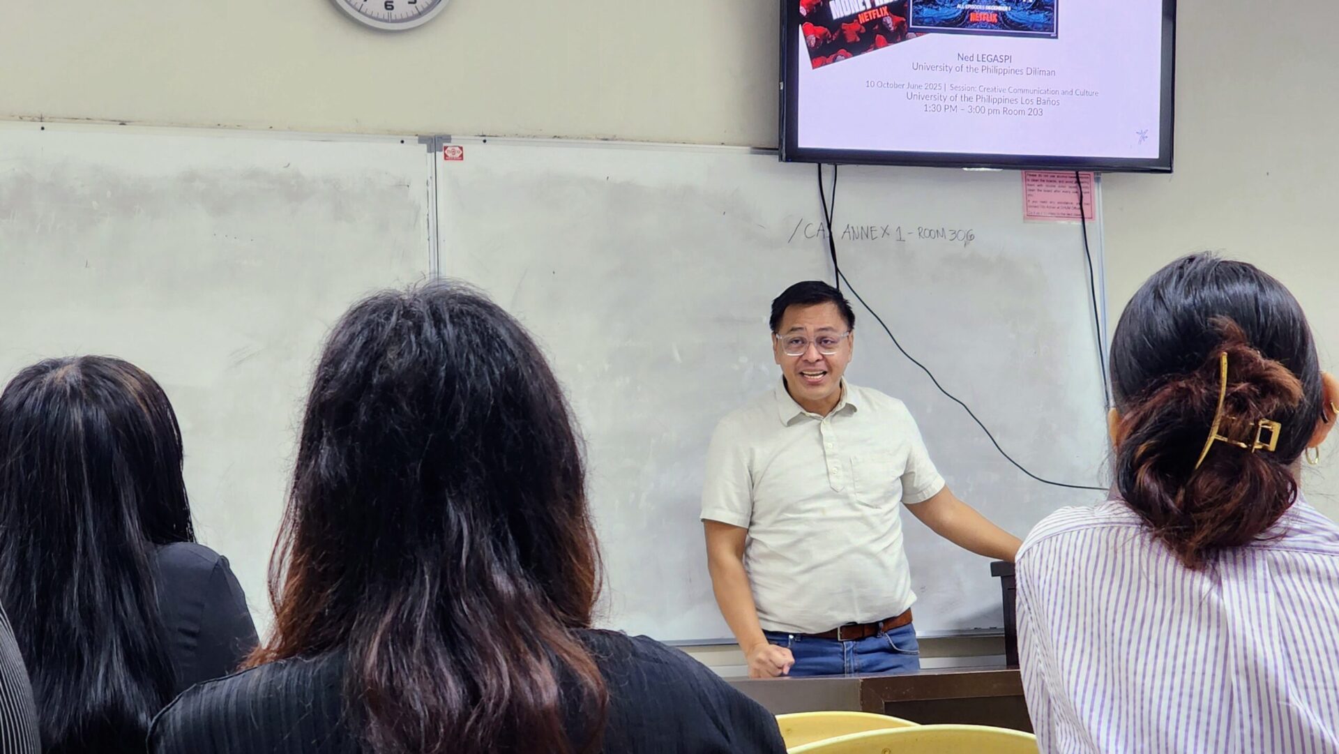 Ned Legaspi presenting a framework for Southeast Asian storytelling in global media
