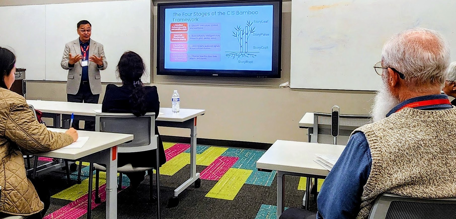 Ned Legaspi speaking about the CIS Bamboo Framework at Texas A&M University-San Antonio