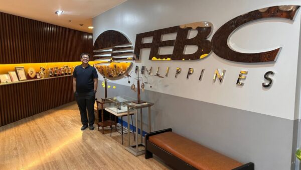 Ned Legaspi at the FEBC Philippines studio for his guest appearance on 702 DZAS program Oras na Pilipinas.