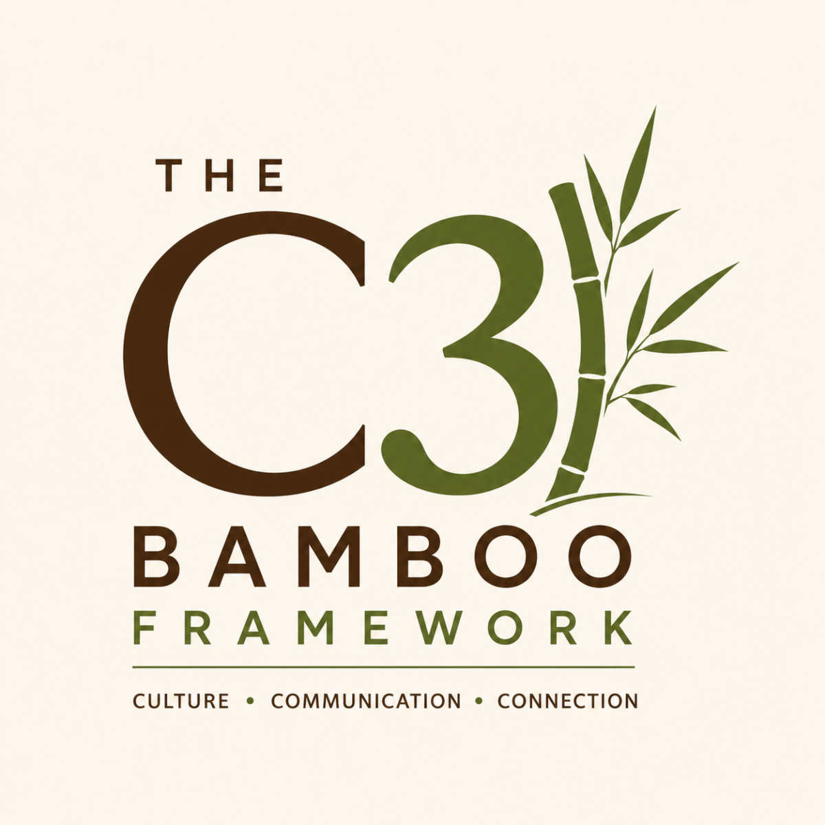 The C3 Bamboo Framework logo featuring a stylized C3 with bamboo, representing Culture, Communication, and Connection.