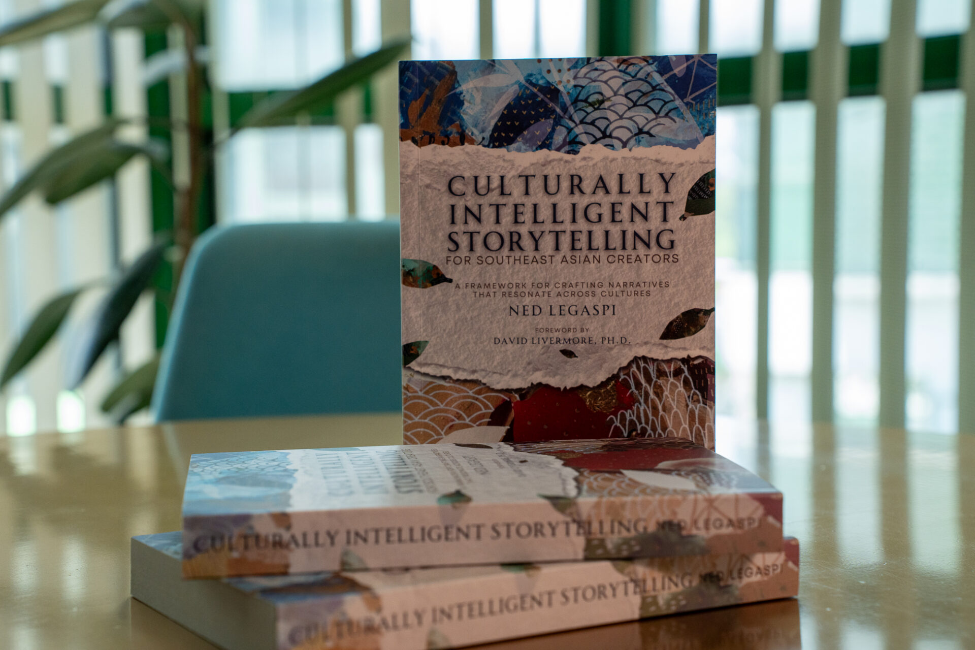 Copies of Culturally Intelligent Storytelling for Southeast Asian Creators displayed before the Philippine book launch at Ateneo de Manila University.