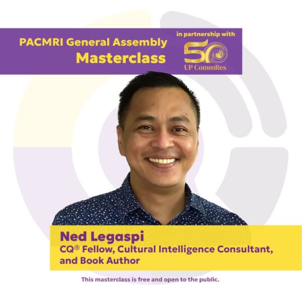 Ned Legaspi featured as masterclass speaker at the PACMRI General Assembly in partnership with UP Communication Research.