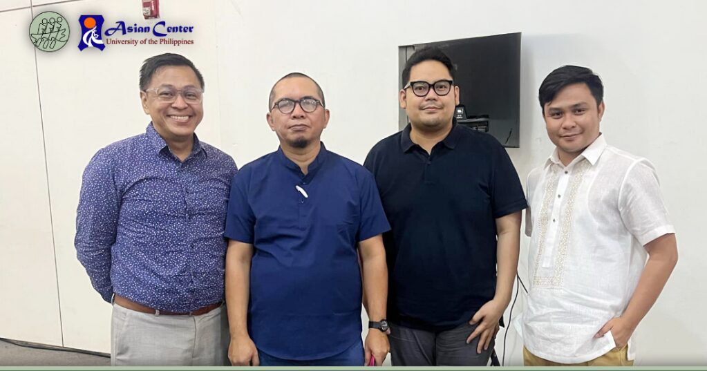 Ned Legaspi with fellow Tri-College PhD Philippine Studies students Ian Jay B. Formacion, Christopher Wright, and another student at the University of the Philippines Asian Center.