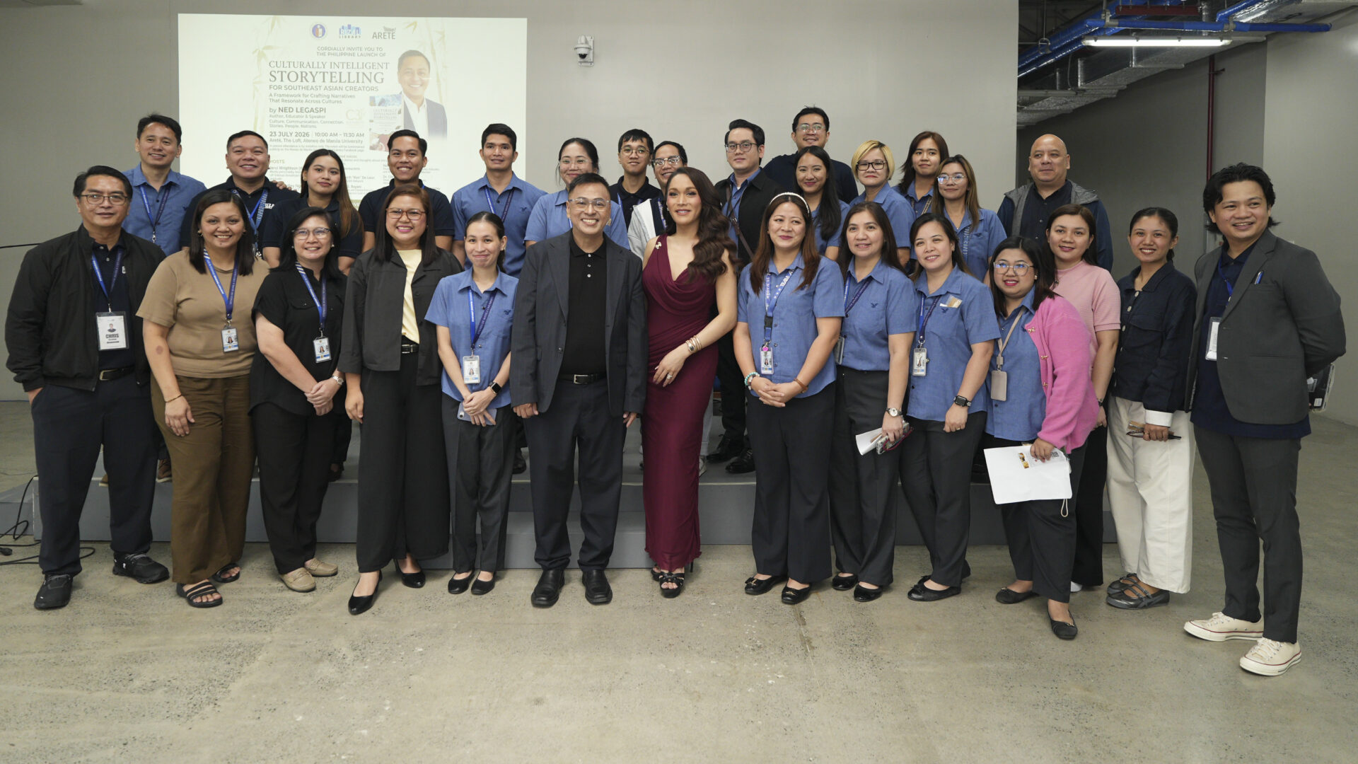 Rizal Library team with Ned Legaspi and Jervi Wrightson at the Philippine book launch