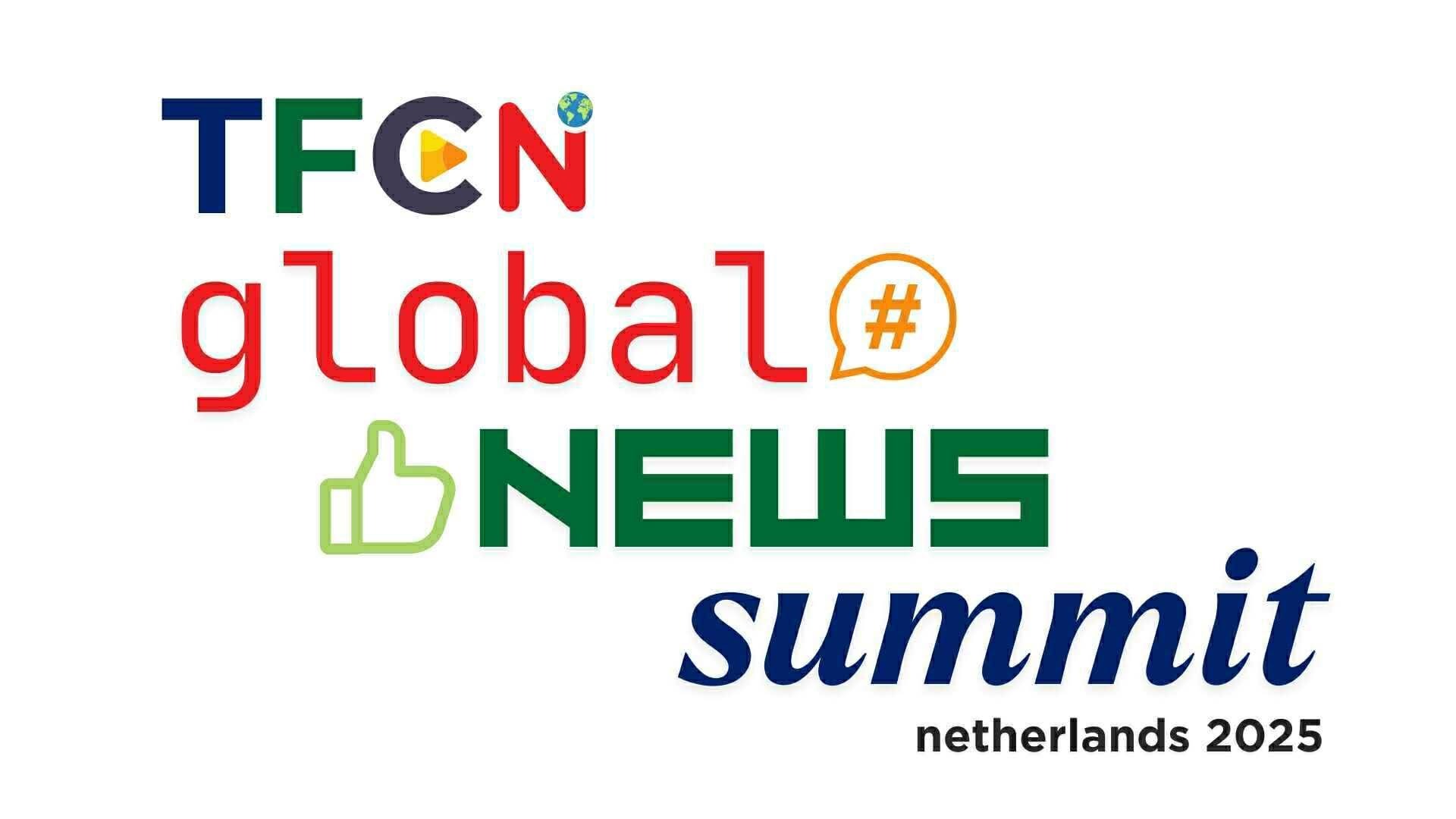 Official logo of the TFCN Global News Summit, Netherlands 2025