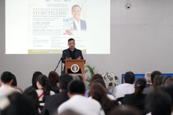 Ned Legaspi speaking at the Philippine launch of Culturally Intelligent Storytelling at Ateneo de Manila University, as featured in Daily Tribune's coverage